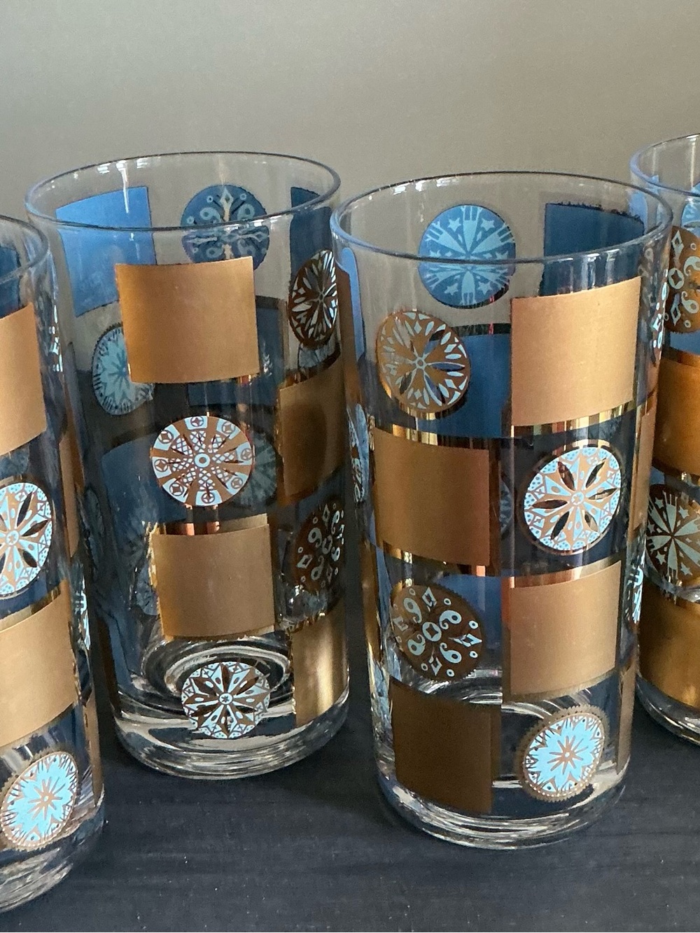 Culver Ltd. Carnival Pattern Mid-Century Modern Vintage Highball Glasses